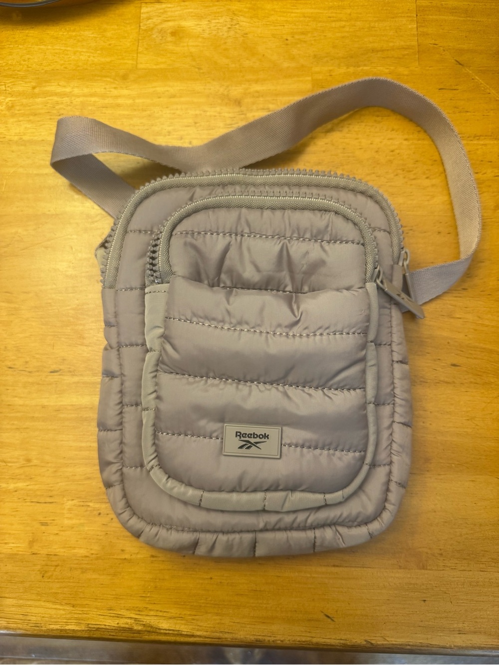 Reebok Quilted Crossbody Messenger Bag — Gray
